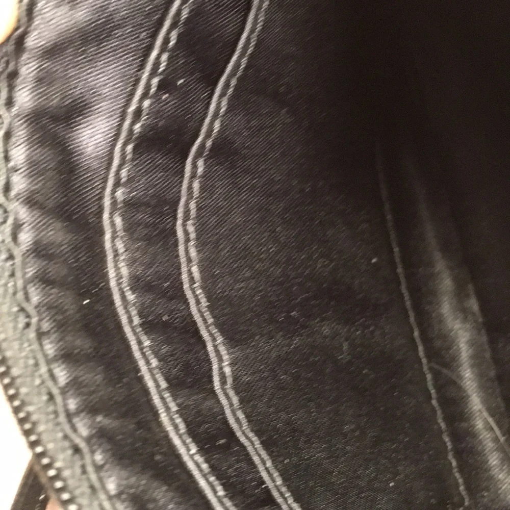 Coach leather and fabric monogram wristlet